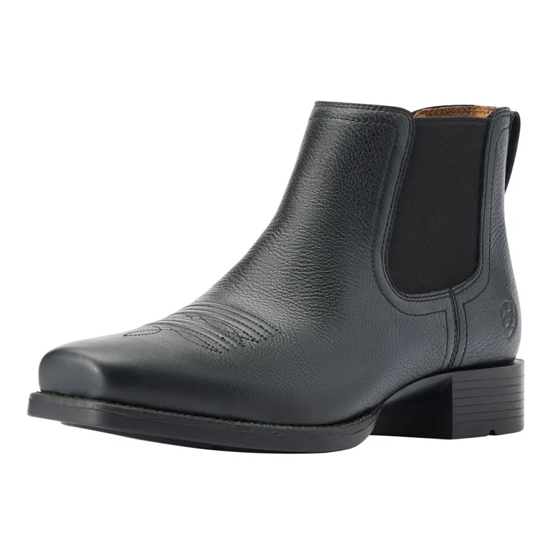 Ariat Men's Booker Ultra Square Toe Short Western Boots - Black Deertan