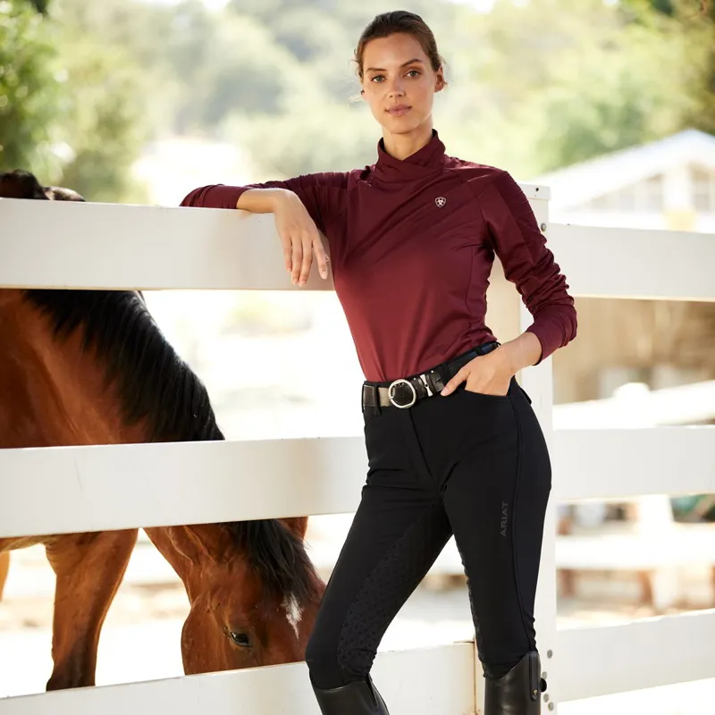 Ariat Tri Factor Frost Grip Full Seat Womens Softshell Breeches - Black-2