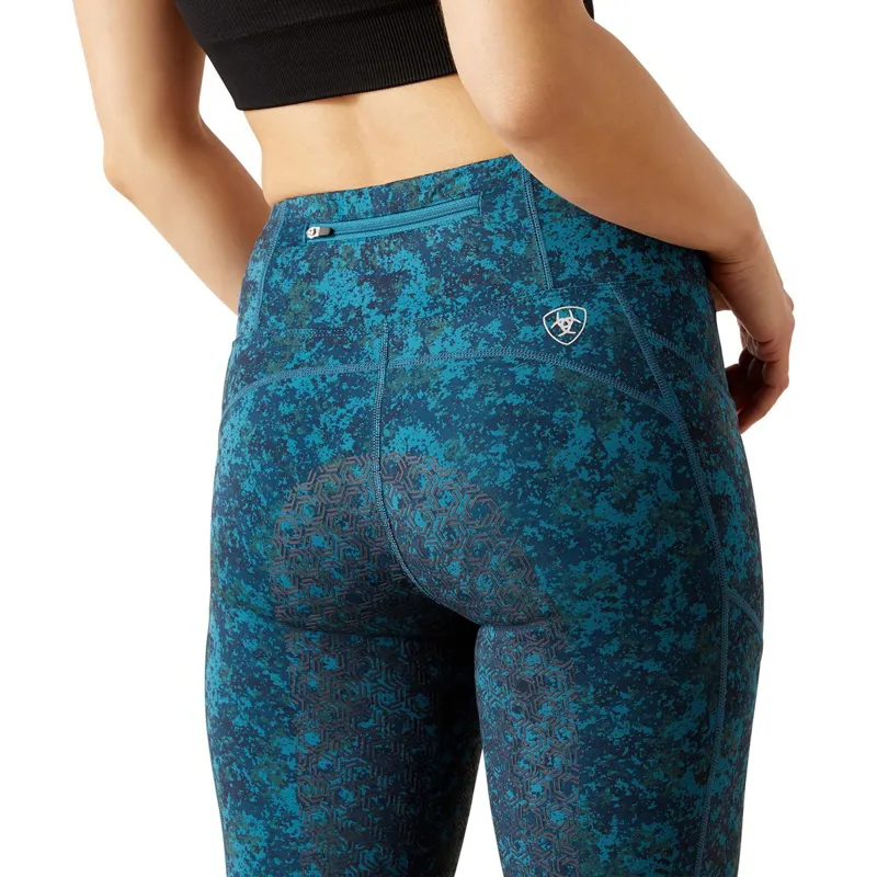 Ariat EOS Full Grip Riding Tights - Deep Petroleum Camo Floral - XS-4
