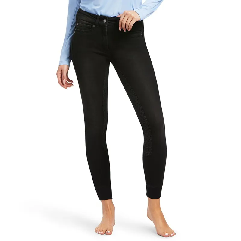 Ariat Halo B Denim Full Grip Ladies Breeches - Black Rinse