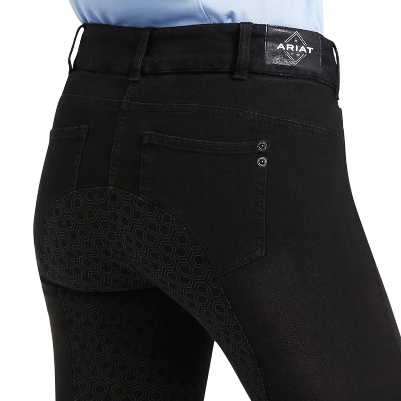 Ariat Halo B Denim Full Grip Ladies Breeches - Black Rinse-1