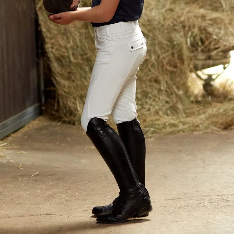 Ariat Tri Factor Grip Full Seat Youth Competition Breeches - White-2