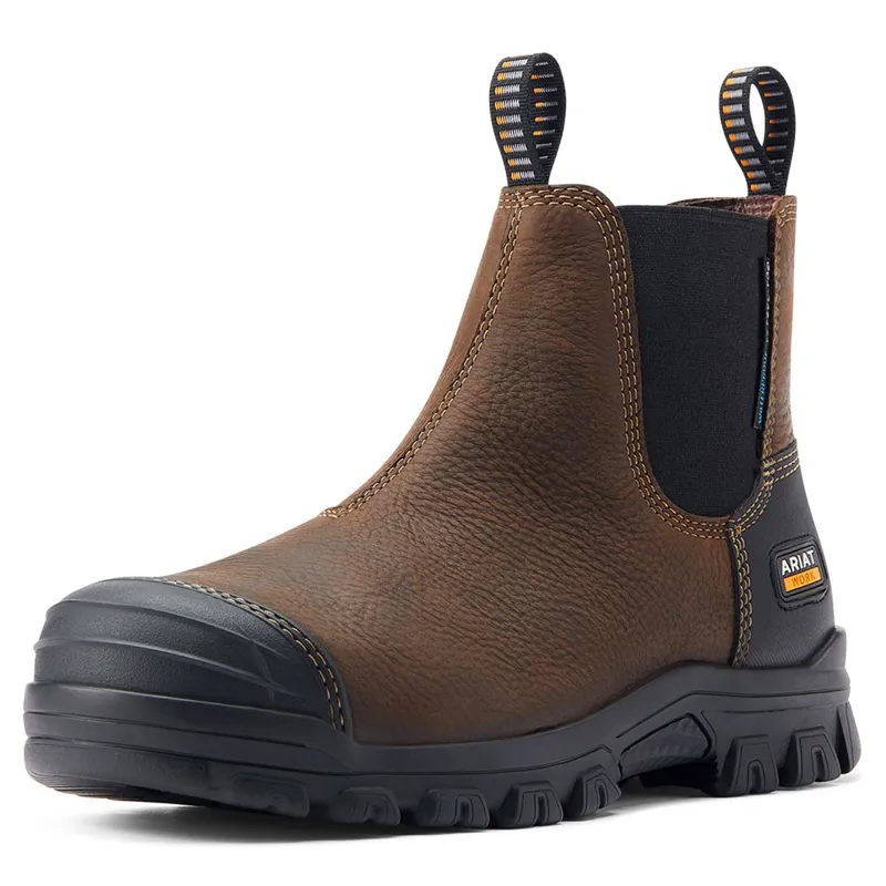 Ariat Treadfast Chelsea Waterproof Steel Toe Men's Work Boots - Brown