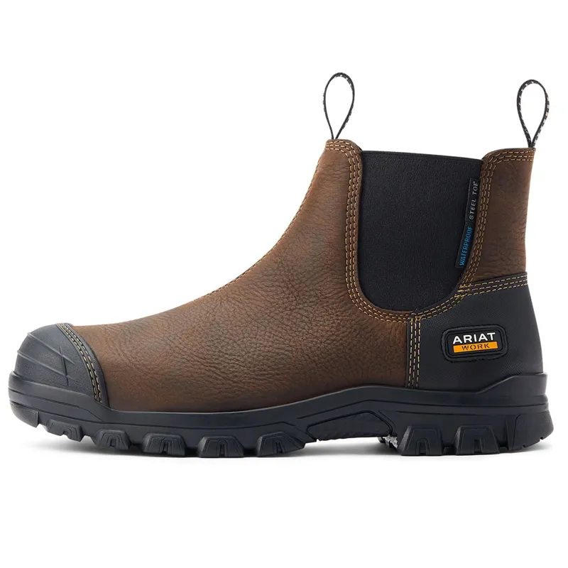 Ariat Treadfast Chelsea Waterproof Steel Toe Men's Work Boots - Brown-3