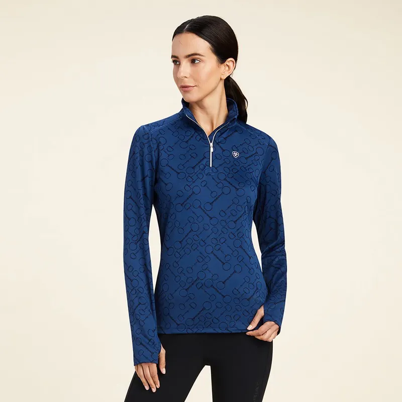Ariat Prophecy Quarter Zip Womens Base Layer - Estate Blue