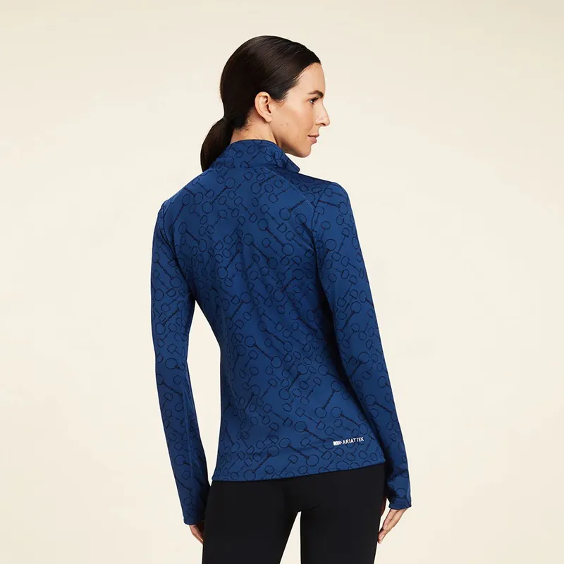 Ariat Prophecy Quarter Zip Womens Base Layer - Estate Blue-1