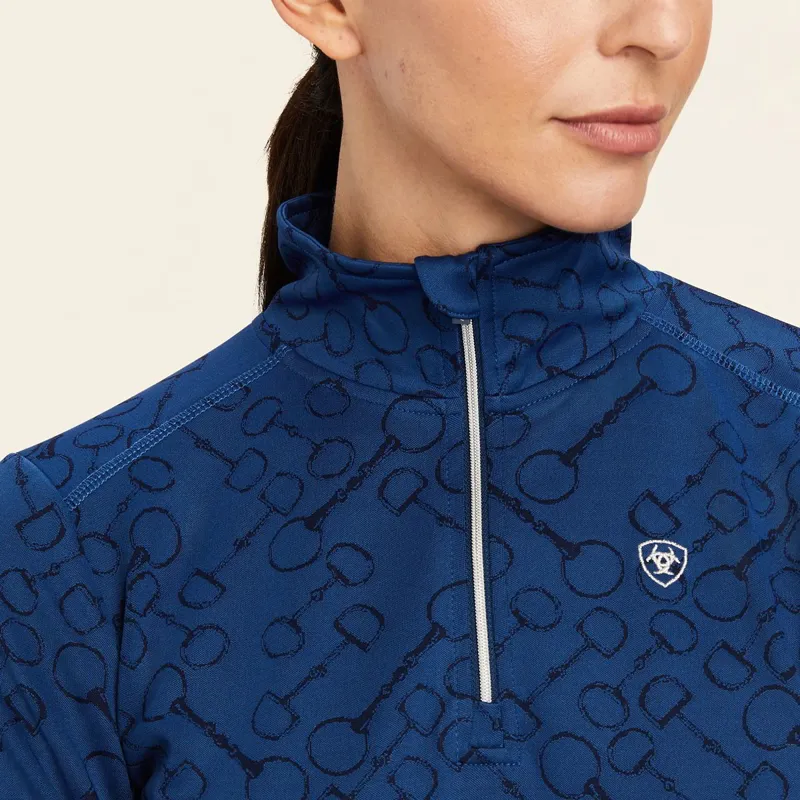Ariat Prophecy Quarter Zip Womens Base Layer - Estate Blue-3
