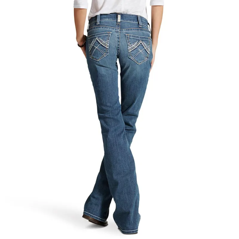 Ariat R.E.A.L. Mid Rise Whipstitch Women's Boot Cut Jeans - Rainstorm-1