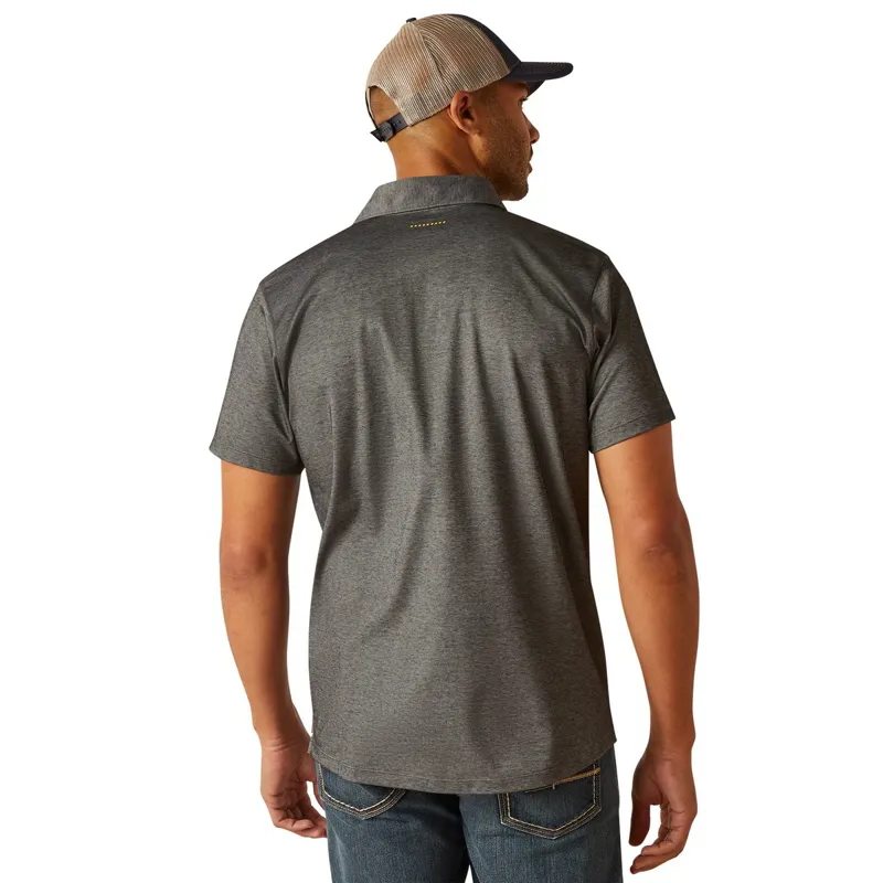 Ariat Rebar Foreman Men's Tech Polo Shirt - Charcoal Heather-1