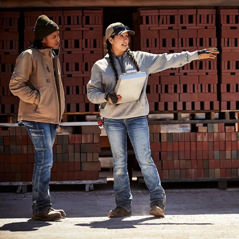 Ariat Rebar Graphic Ladies Hoodie - Heather Grey/Meadowbrook-3