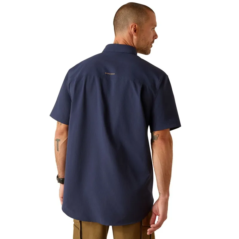 Ariat Rebar Made Tough 360 Airflow Short Sleeve Men's Work Shirt - Navy-1