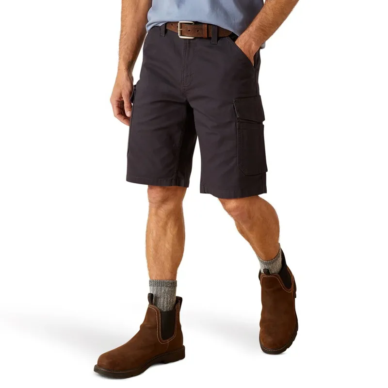 Ariat Rebar Made Tough Mens Cargo Shorts - Charcoal