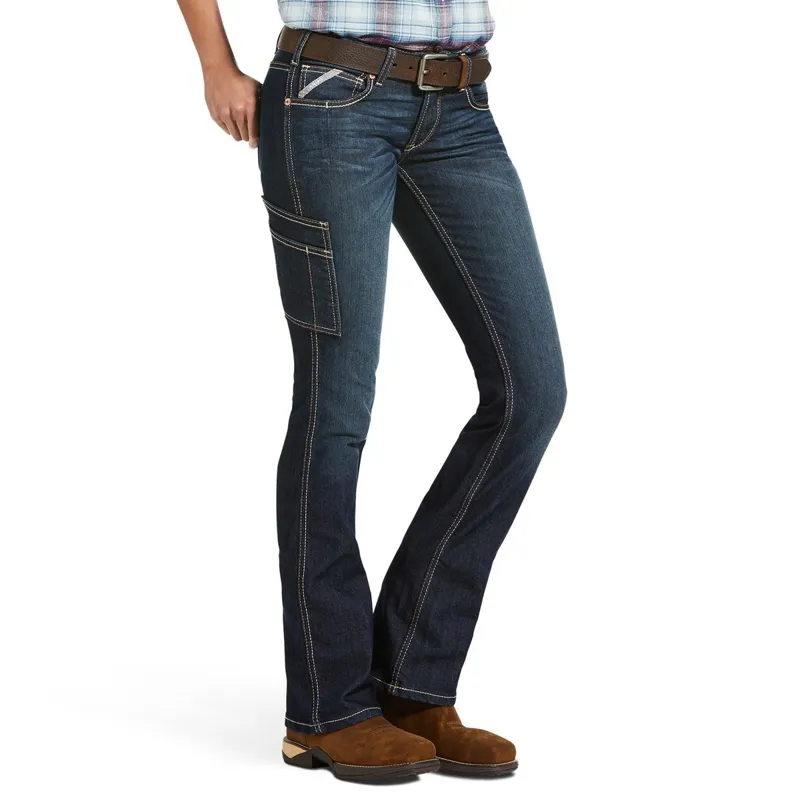 Ariat Rebar Riveter Mid Rise Women's Boot Cut Jeans - Hallow