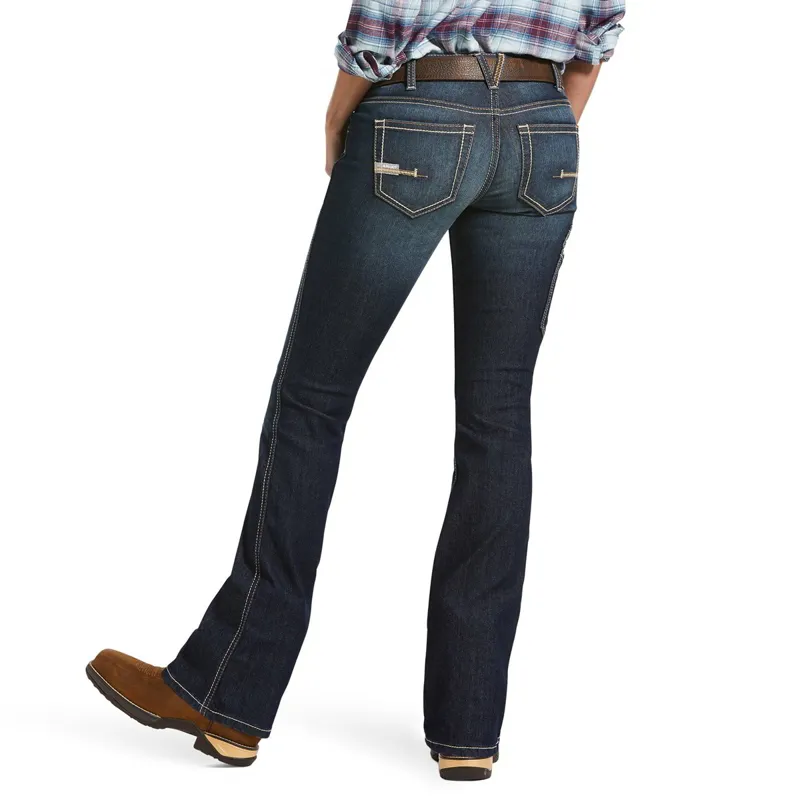 Ariat Rebar Riveter Mid Rise Women's Boot Cut Jeans - Hallow-1
