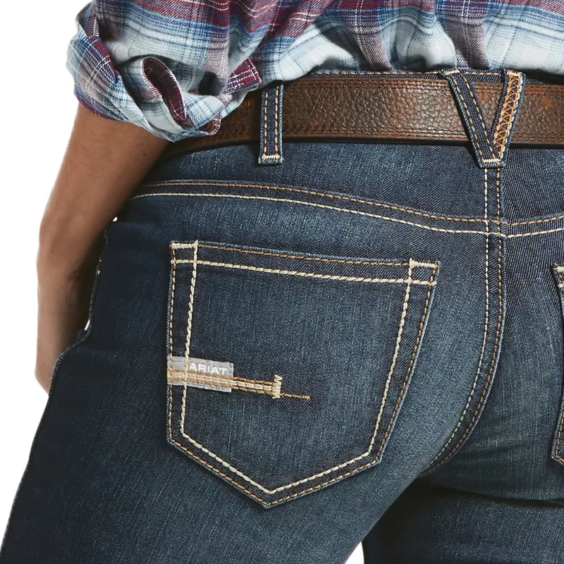 Ariat Rebar Riveter Mid Rise Women's Boot Cut Jeans - Hallow-3