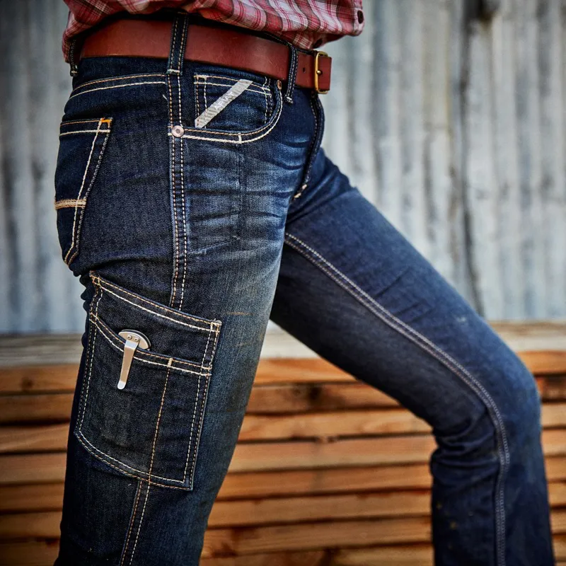 Ariat Rebar Riveter Mid Rise Women's Boot Cut Jeans - Hallow-5