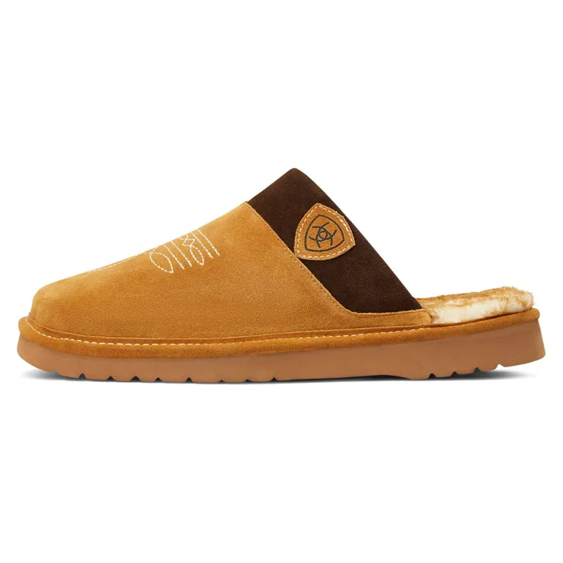 Ariat Silversmith Faux Shearling Square Toe Men's Slippers - Chestnut-2