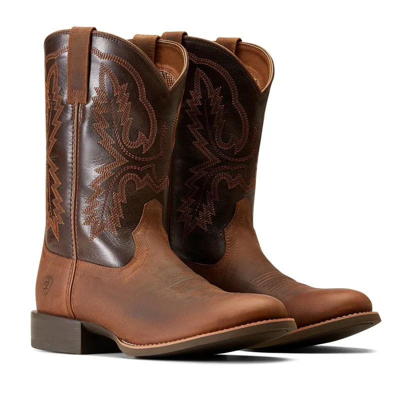 Ariat Sport Stratten Men's Western Boots - Sorrel Crunch/Bitter Brown-6