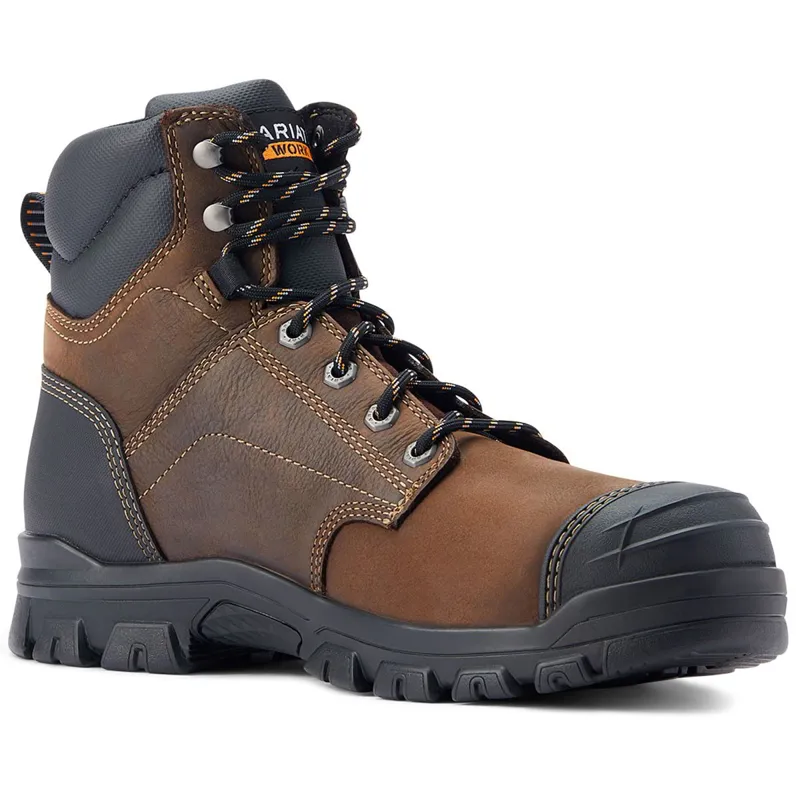 Ariat Treadfast 6in Waterproof Steel Toe Men's Work Boots - Brown-2