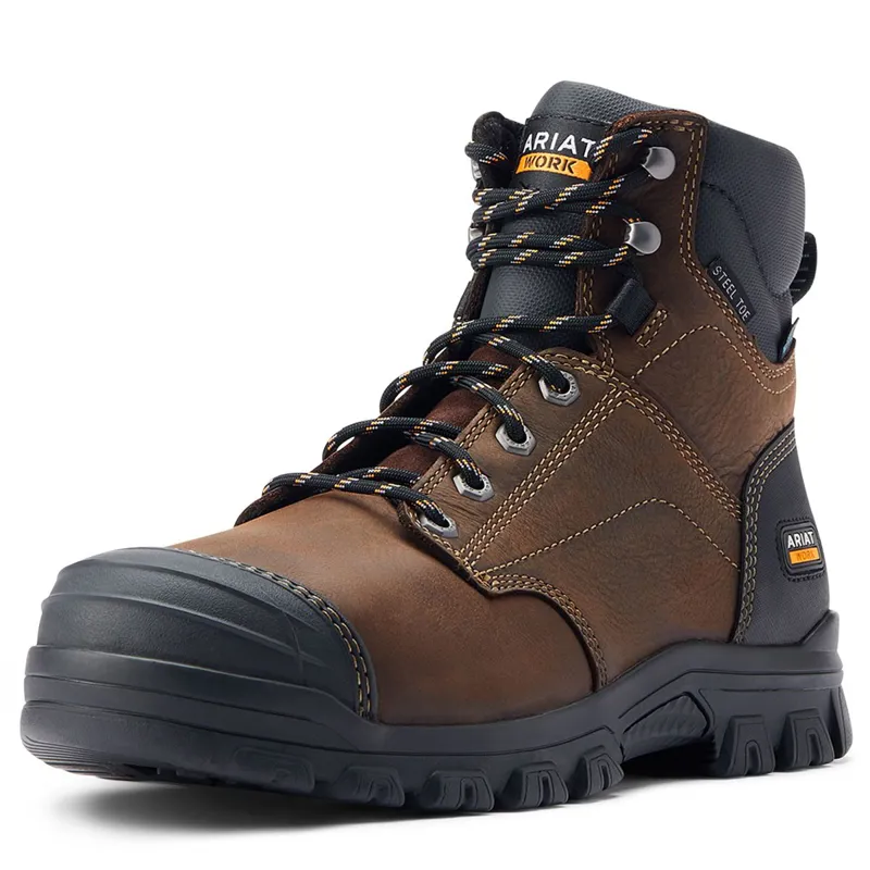 Ariat Treadfast 6in Waterproof Steel Toe Men's Work Boots - Brown