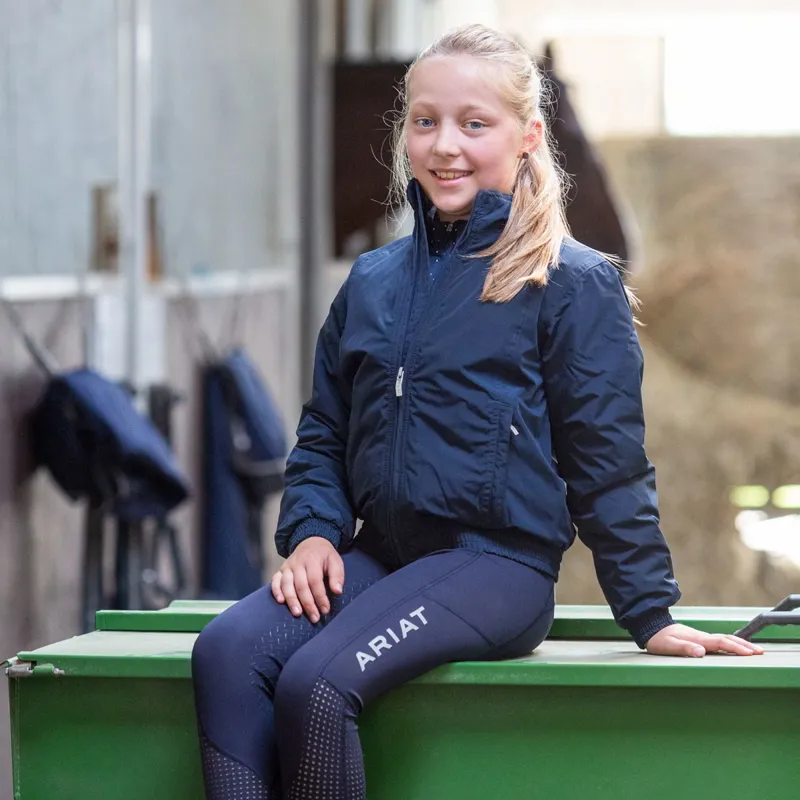 Ariat Youth Waterproof Stable Team Blouson Jacket - Navy-1