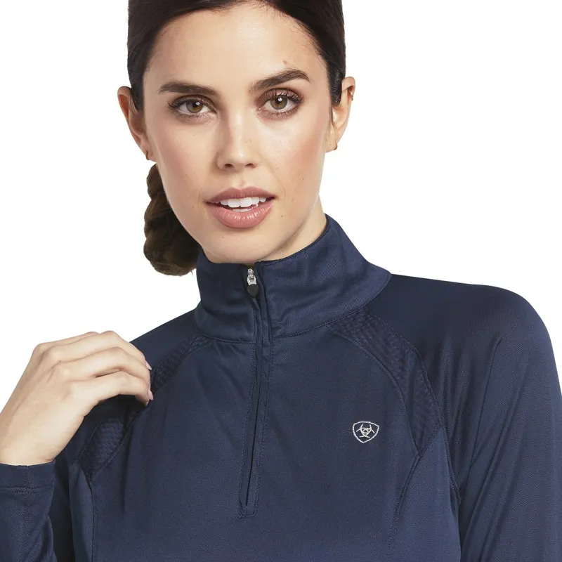 Ariat Sunstopper 2.0 Ladies Base Layer Top - Navy - X-Small-3