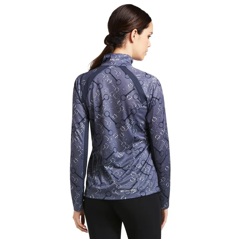 Ariat Sunstopper 2.0 Womens Base Layer Top - Charcoal Bit Print-1