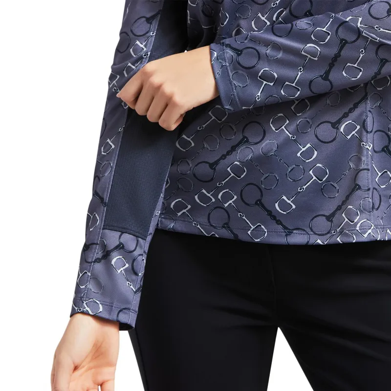 Ariat Sunstopper 2.0 Womens Base Layer Top - Charcoal Bit Print-2