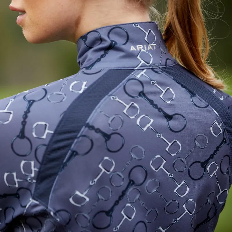 Ariat Sunstopper 2.0 Womens Base Layer Top - Charcoal Bit Print-5