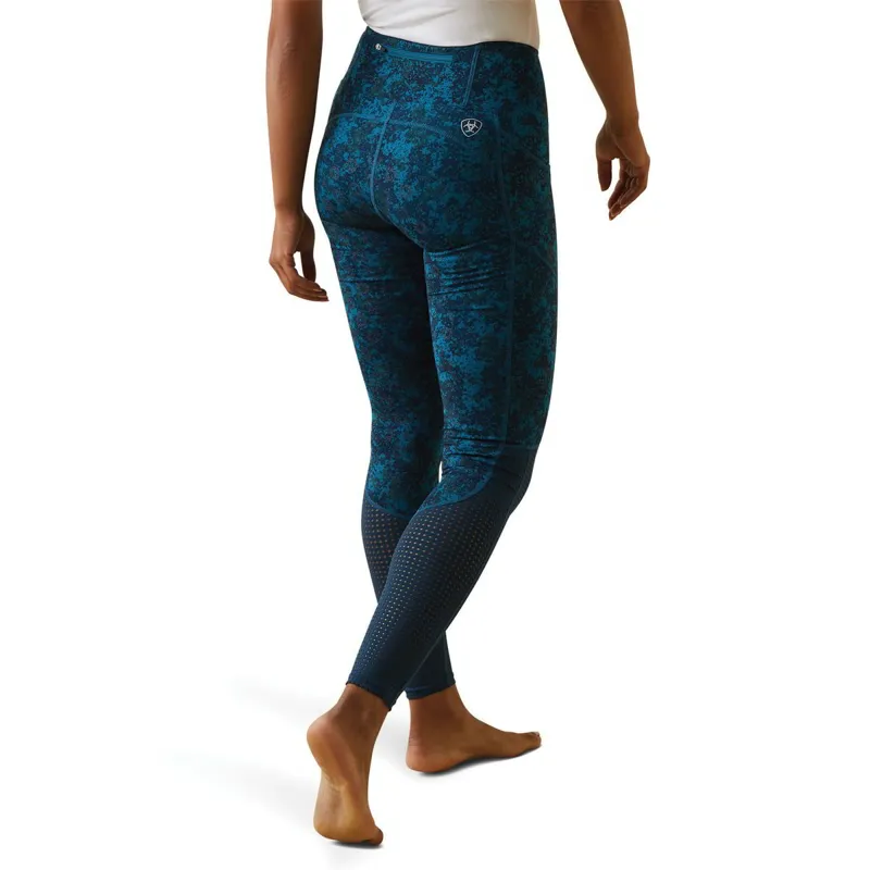 Ariat EOS Full Grip Riding Tights - Deep Petroleum Camo Floral - XS-1