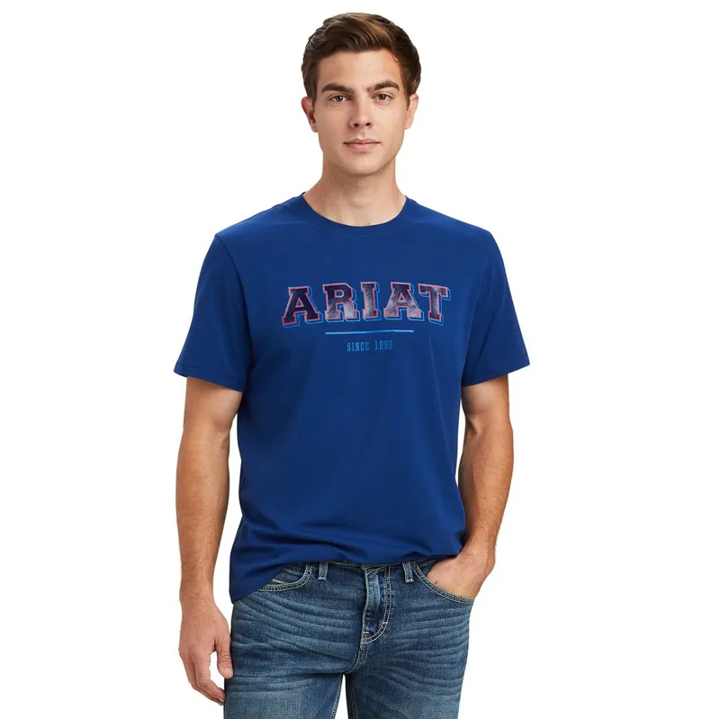 Ariat Varsity Short Sleeve Men's Tee - Estate Blue