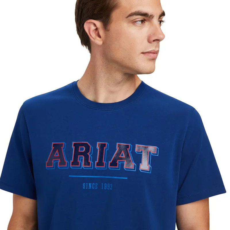 Ariat Varsity Short Sleeve Men's Tee - Estate Blue-2