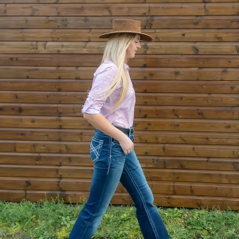 Ariat R.E.A.L. Mid Rise Entwined Womens Boot Cut Jeans - Marine-7