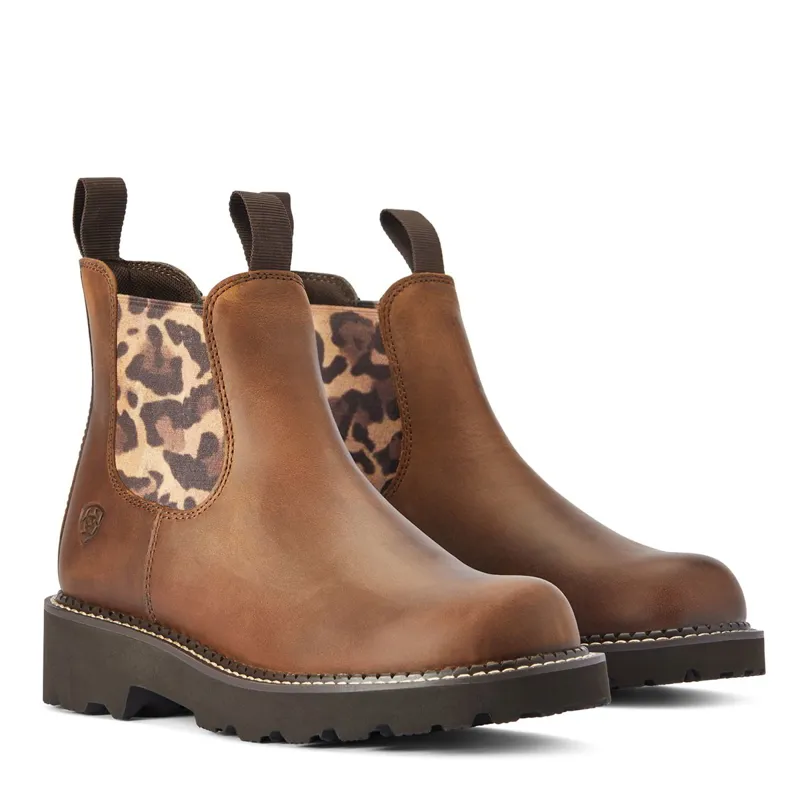 Ariat Fatbaby Twin Gore Women's Boots - Tan Leopard Gore-1