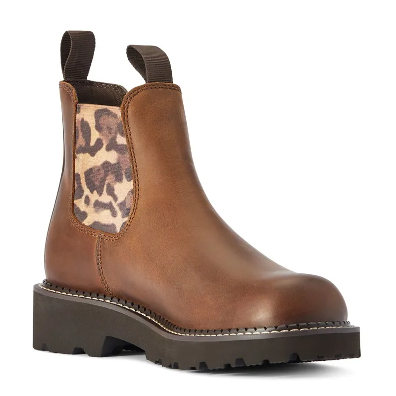Ariat Fatbaby Twin Gore Women's Boots - Tan Leopard Gore-3