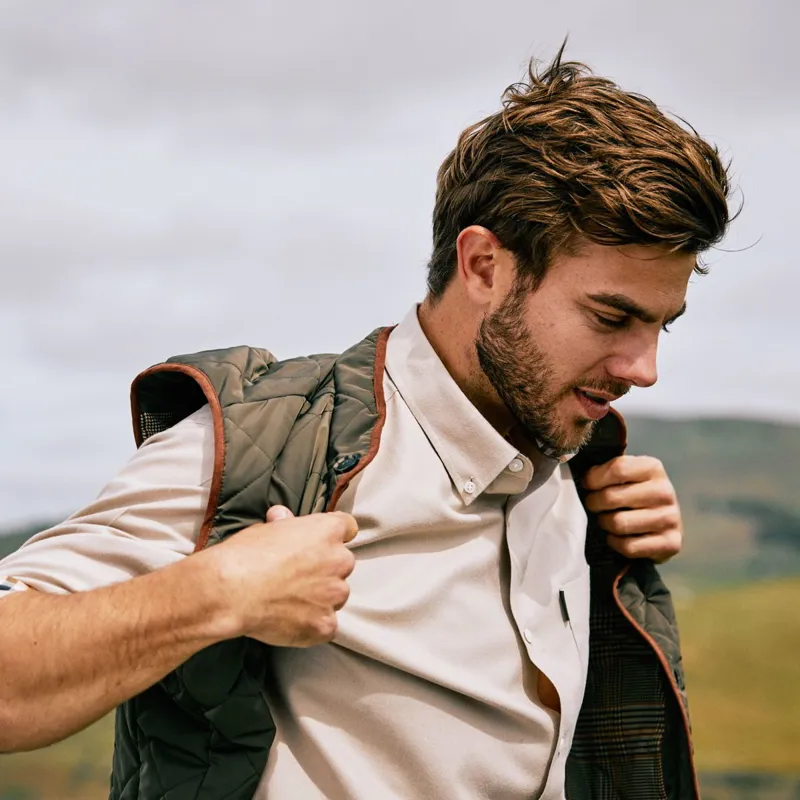Ariat Country Woodside Mens Quilted Vest - Earth-4