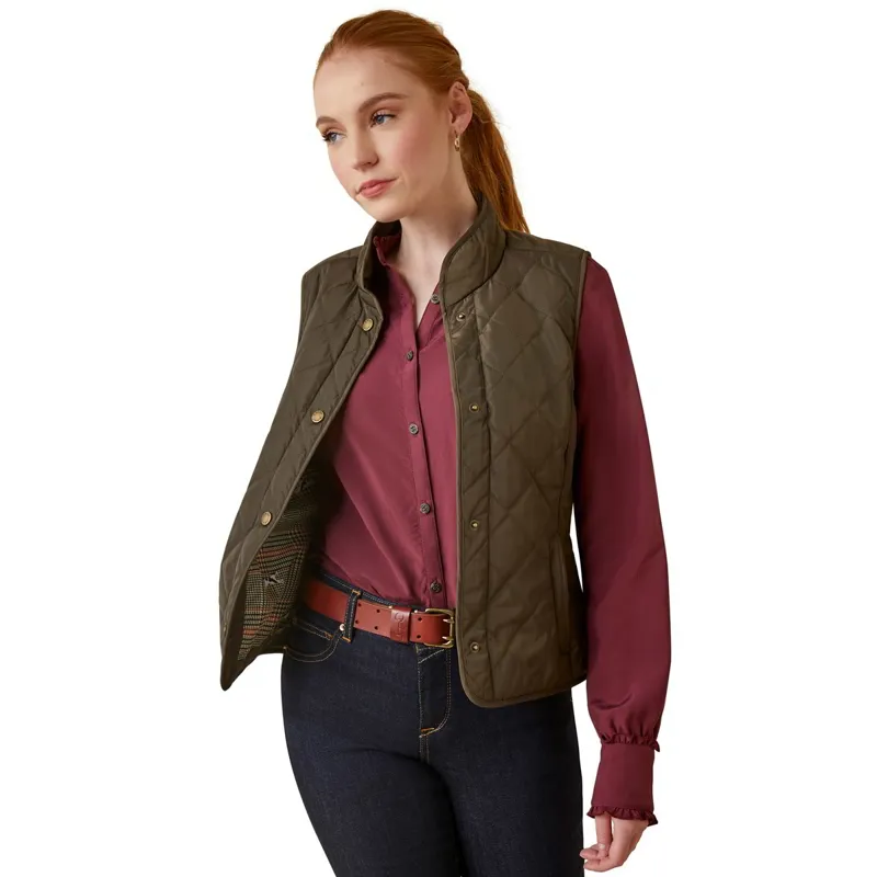 Ariat Country Woodside Ladies Quilted Vest - Earth