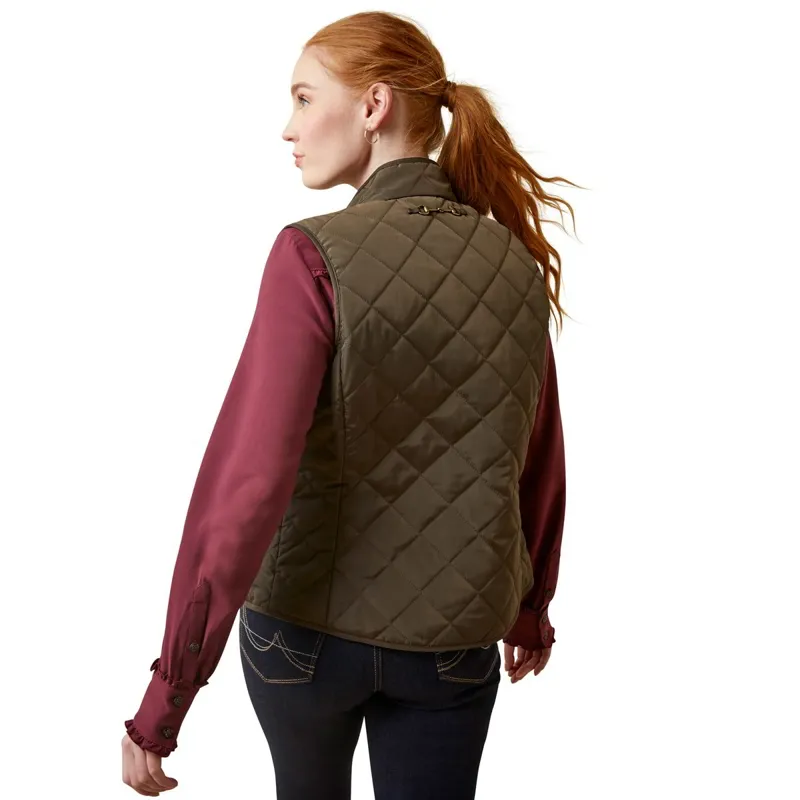 Ariat Country Woodside Ladies Quilted Vest - Earth-1