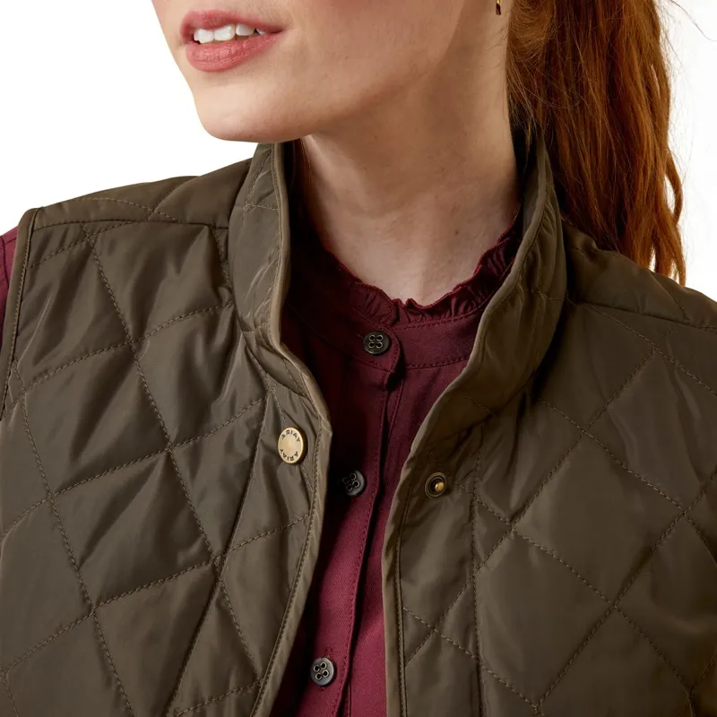 Ariat Country Woodside Ladies Quilted Vest - Earth-4