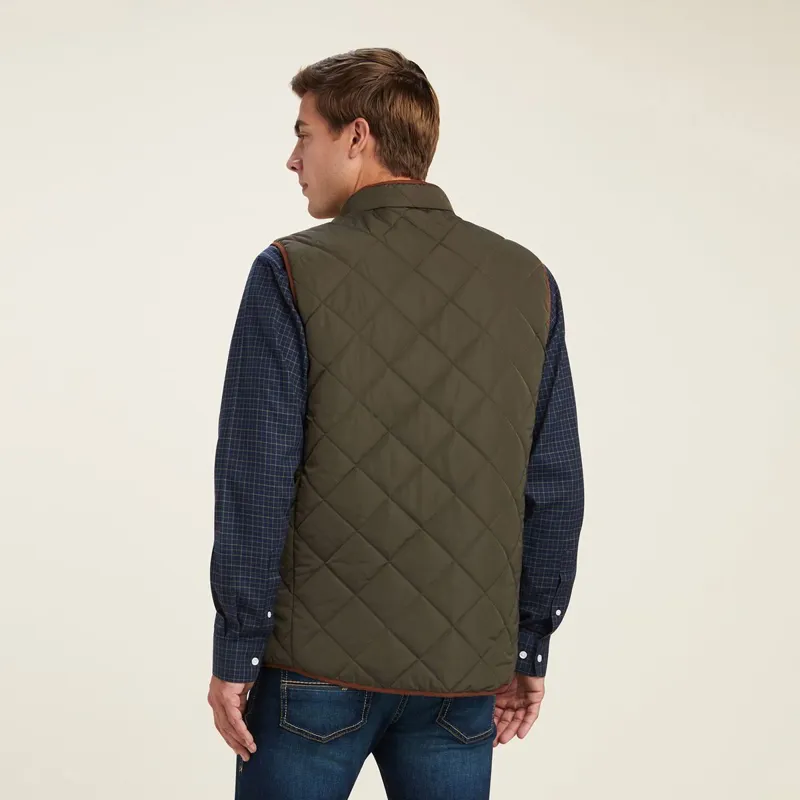 Ariat Country Woodside Mens Quilted Vest - Earth-1