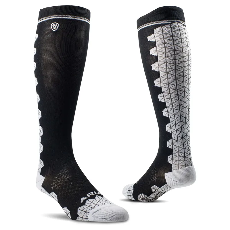 AriatTEK Devon Performance Tall Riding Socks - Black/Slate
