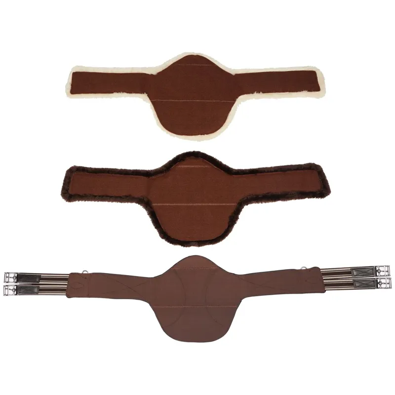 LeMieux Arika Simuwool Contoured Long Stud Girth - Brown-4