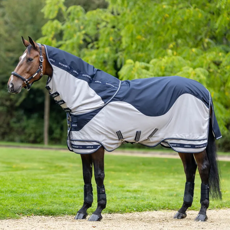 LeMieux Arika Shower-Tek Waterproof Detachable Neck Fly Sheet - Grey