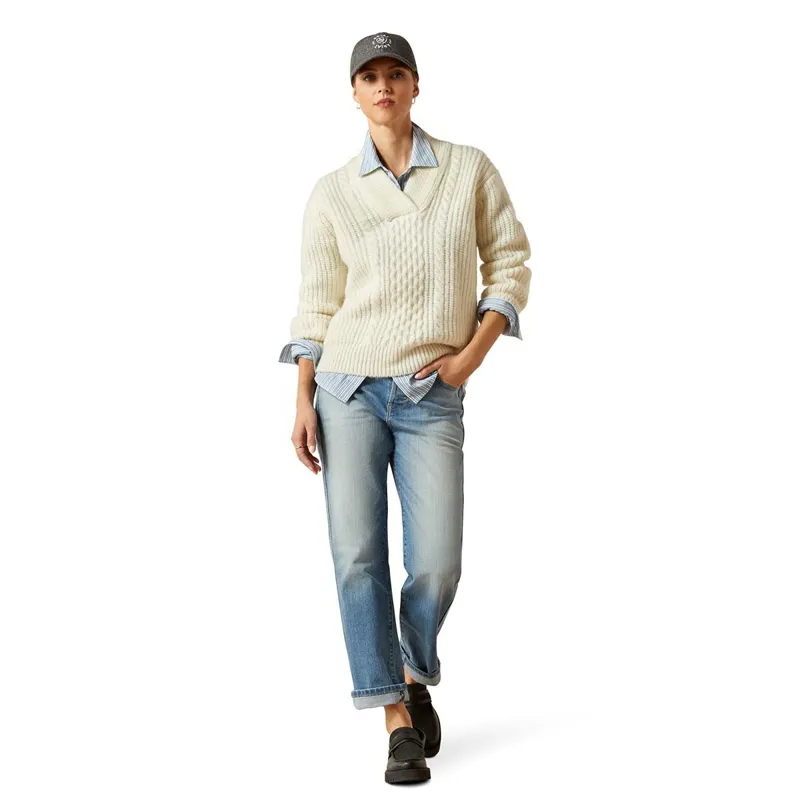 Ariat Country Arley Women's Sweater - Arctic Wolf-4