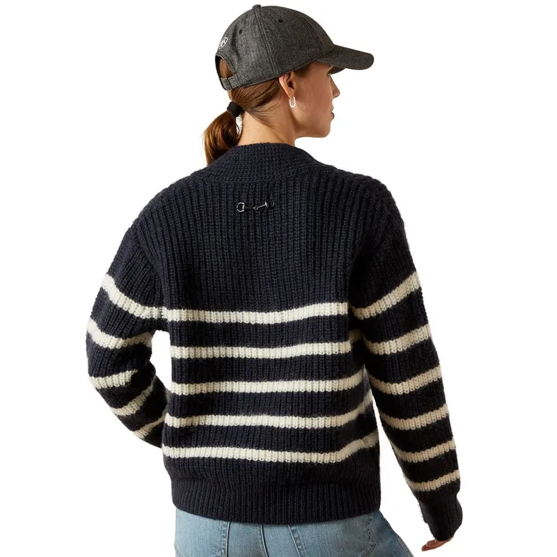 Ariat Country Arley Women's Sweater - Navy/Cream Stripe-1