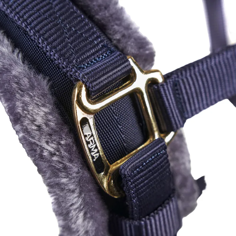 ARMA Fleece Lined Lunge Cavesson - Navy-2