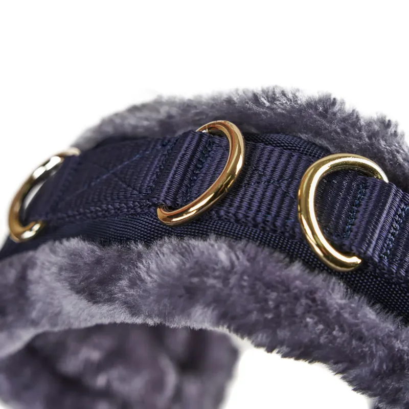 ARMA Fleece Lined Lunge Cavesson - Navy-3
