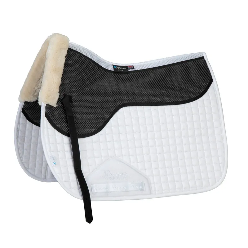ARMA Soft Grip Dressage Saddle Pad - White-1