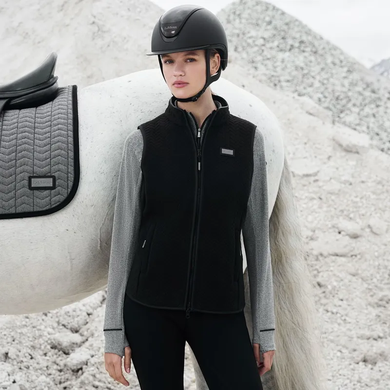 LeMieux Aspen Herringbone Women's Fleece Vest - Black-1