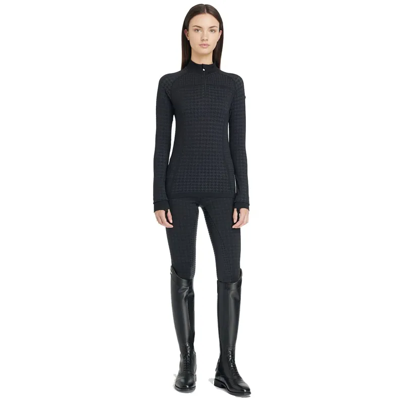 LeMieux Aspen Women's Quarter Zip Top - Houndstooth/Grey-9